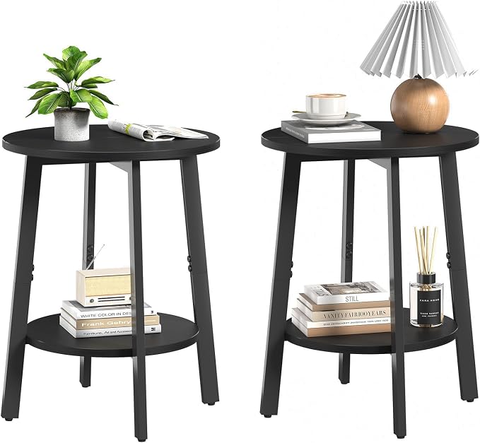 sthmec Side Table Set of 2, Small Round End Table by Unknown