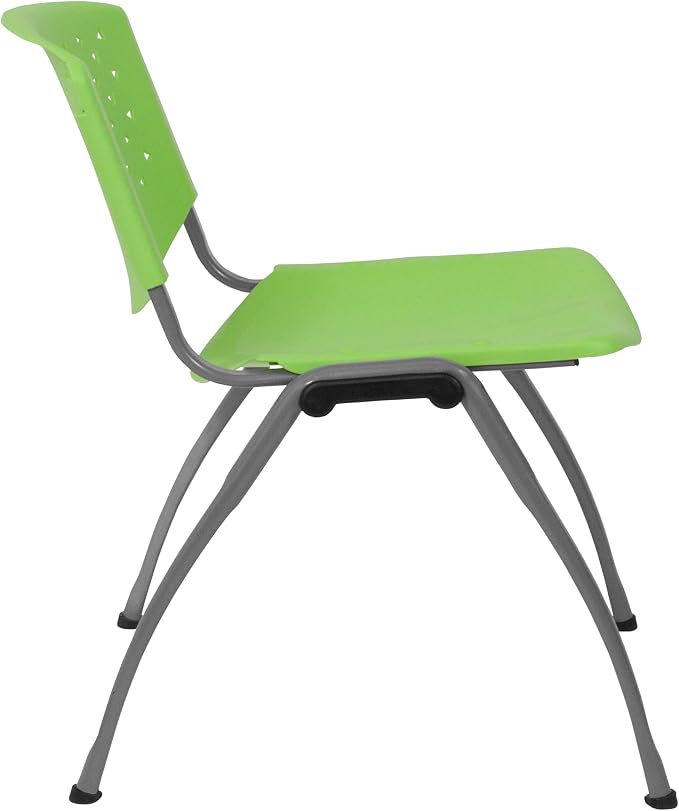 Flash Furniture HERCULES Series 880 lb. Capacity Green Plastic Stack Chair - Image 9