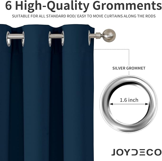 Joydeco Blackout Curtains 108 Inches Long 2 Panels Set, Thermal Insulated Long - Image 4