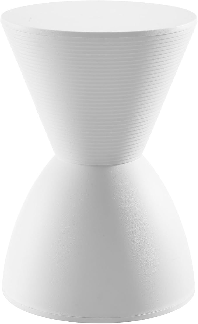 Modway Haste Contemporary Modern Hourglass Accent Stool in White - Image 6