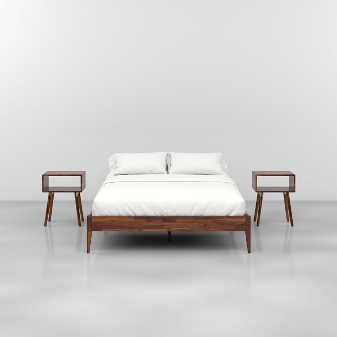 Bme Dinkee 15-Inch Solid Wood Queen Platform Bed Frame - Image 5
