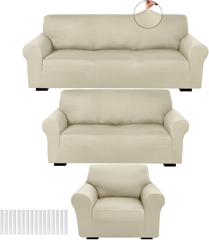 Peryiter 3 Pcs Couch and Loveseat Covers Set Sofa Cover by Peryiter