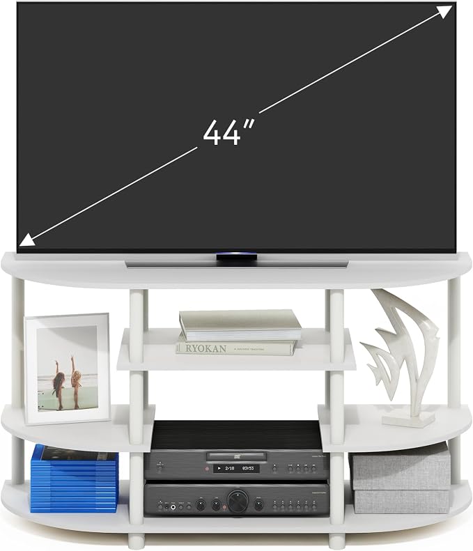 Furinno Jaya TV Stand, 4-Tier Toolless Assembly Corner Entertainment Center - Image 4