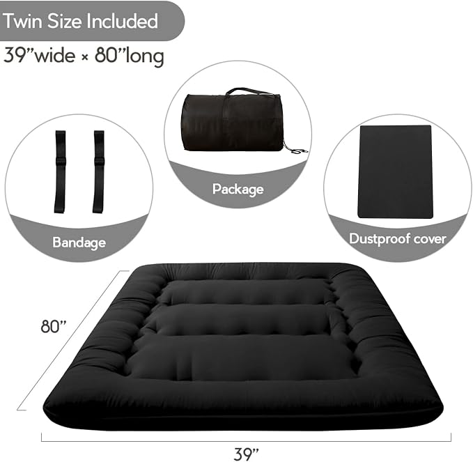 MAXYOYO Japanese Floor Mattress Futon Mattress, Twin Size - Image 2