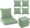 Summsun Outdoor Chair Cushions Set of 4, Waterproof Back Pillow and Seat by SUMMSUN