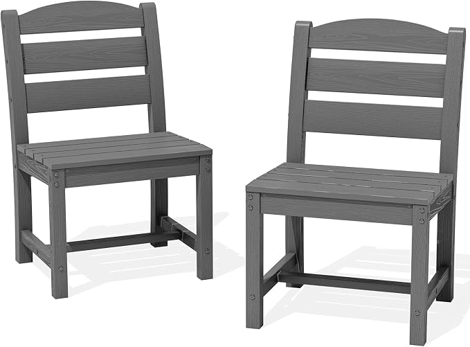SERWALL Patio Dining Chair, All Weather Dining Chair Set of 2, Outdoor Dining by SERWALL