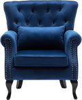 Mid-Century Accent Chair Modern Button Tufted Armchair Wingback Club Chair by DMFurniture