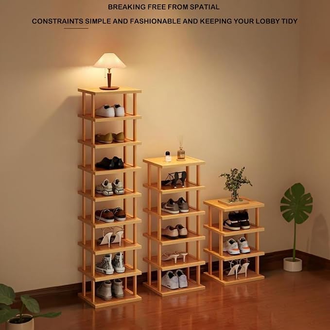 SAN HE Bamboo Shoe Rack 5Tier- Vertical Shoe Rack - Image 7