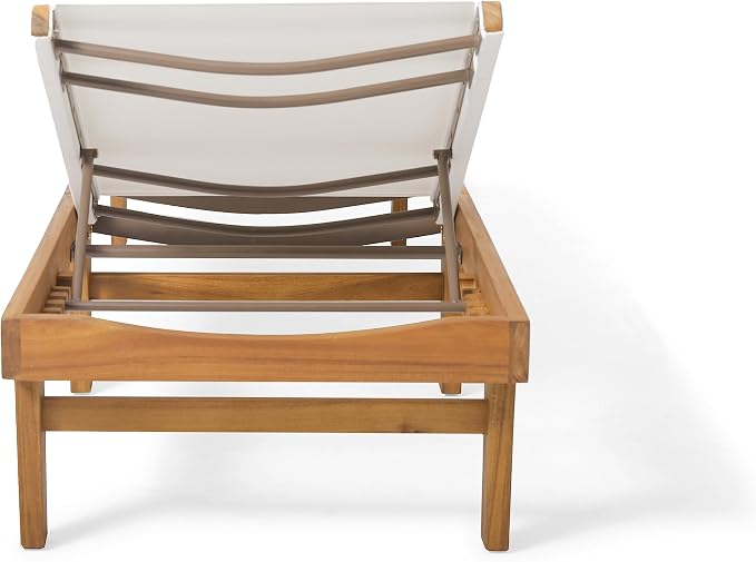 Christopher Knight Home Dina Set of 2 Chaise Lounge Chair Outdoor, Acacia Wood - Image 7