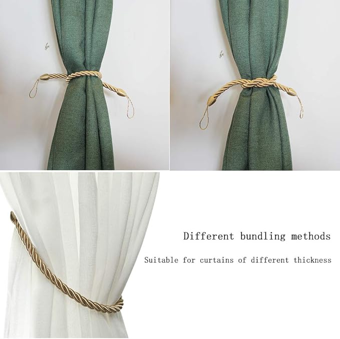 BEL AVENIR Curtain Rope Tiebacks, Drapery Rope Holdbacks - Image 5