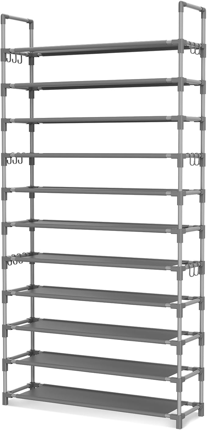 LANTEFUL 11 Tiers Tall Shoe Rack Holds 55 Pairs of Shoes - Image 8