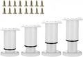 4PCS Adjustable 3.1-4.7 Inch Metal Furniture Legs White Furniture Replacement by SWTOOL