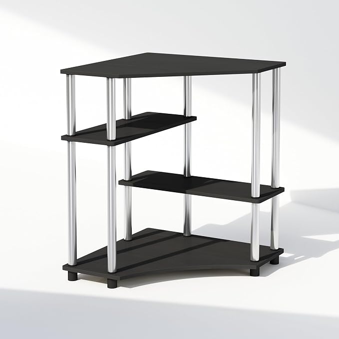 Furinno Turn-N-Tube Storage Shelves, 4-Tier Corner Shelf, Toolless Assembly - Image 3