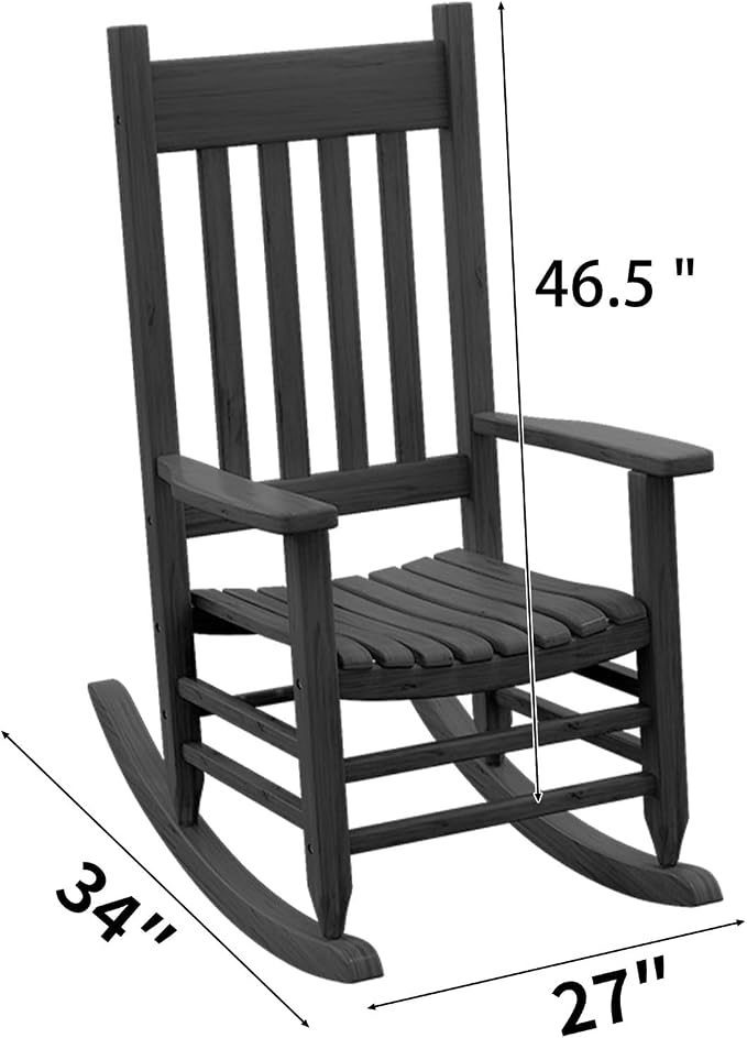 Oversized Outdoor Wooden Rocking Chair - Image 3