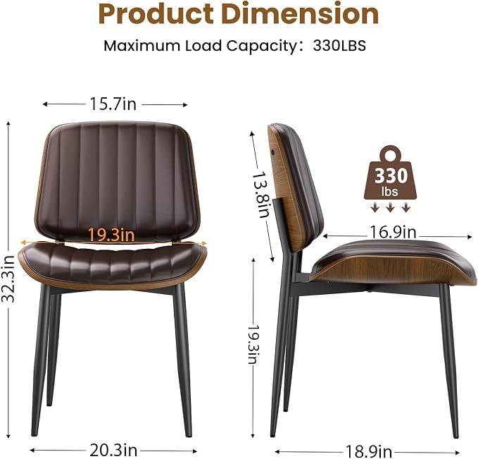 YaFiti Dining Chairs Set of 8, Mid Century Modern Dining Room Kitchen Chairs - Image 2