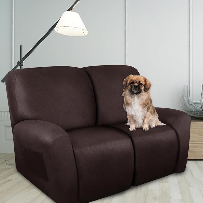 ANARACHON Loveseat Recliner Cover Leather Look Recliner Loveseat Covers - Image 2
