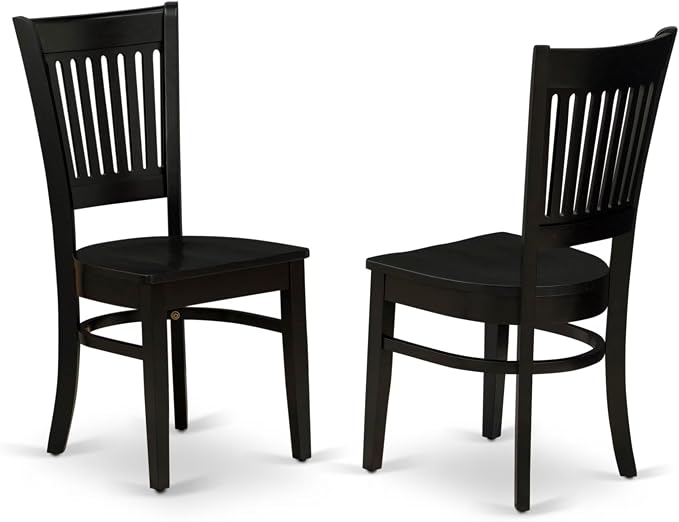 East West Furniture ANVA3-BLK-W 3 Piece Kitchen Table Set - Image 4