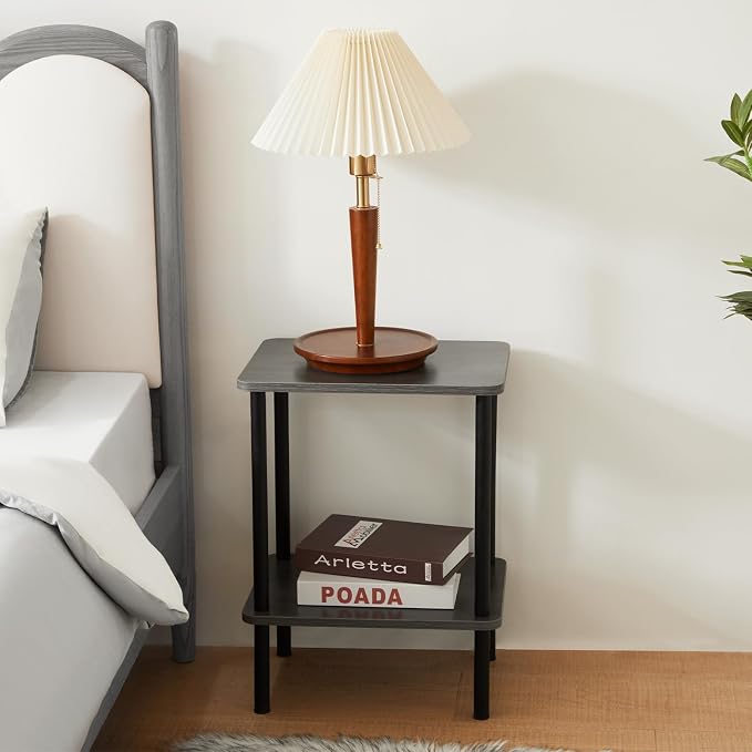 Apicizon 2 Tier End Table Set of 2, Boho Side Table - Image 2