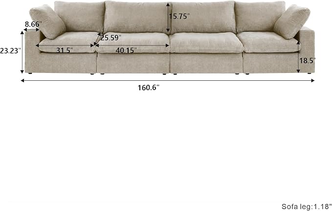 Cloud Modular Sectional Sofa Couch, Minimalist Deep Sofa Couches, Covers - Image 2