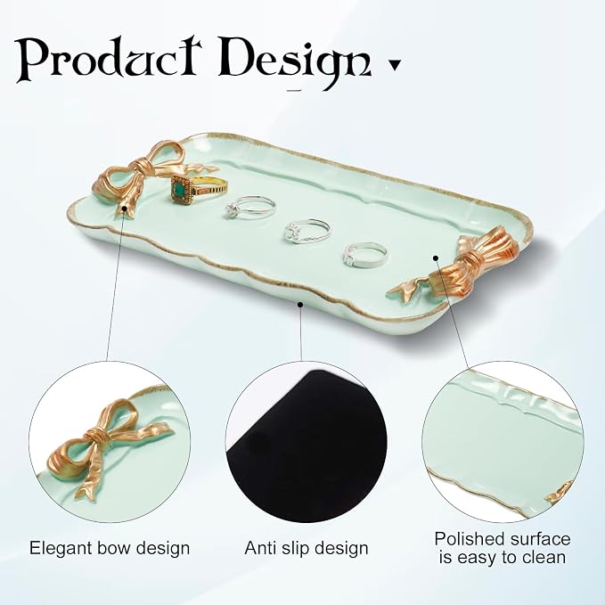 Vintage Decorative Tray Jewelry Tray Towel Tray Storage Tray Rings Necklace - Image 3