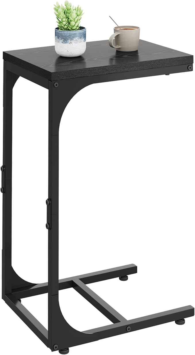 WLIVE C Shaped End Table, Small Couch Side Tables by WLIVE