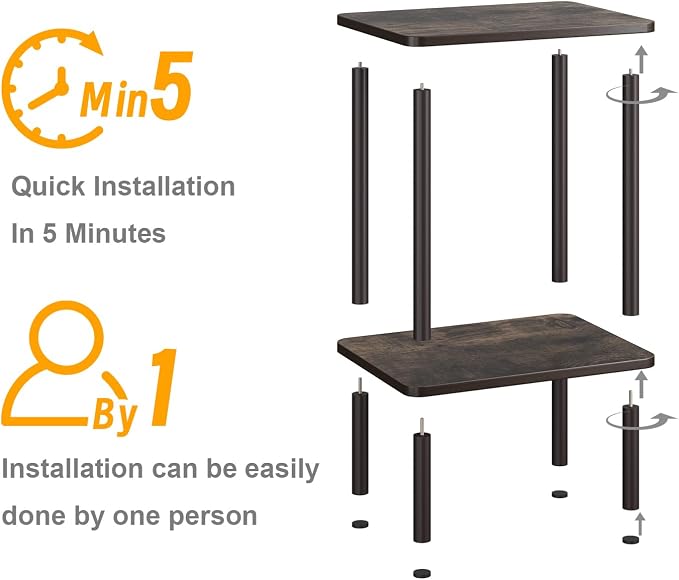 Apicizon 2 Tier End Table, Small Side Table - Image 4