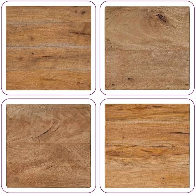 Coffee Table Brown Mixed Recycled Wood Small Rustic Living Room Table Durable - Image 5