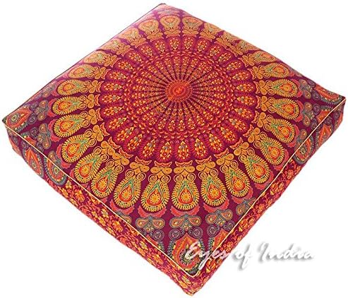 Mandala Floor Pillow Cover Meditation Cushion Seating Throw Hippie Round - Image 6