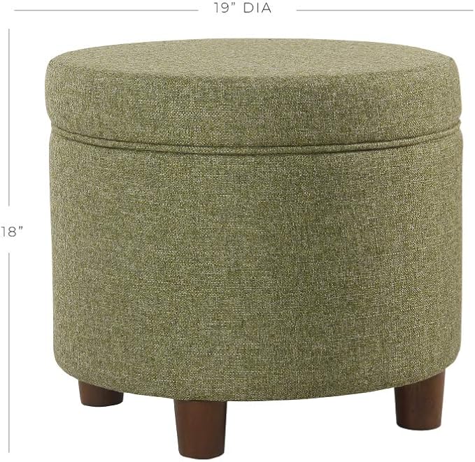 Homepop Home Decor | Upholstered Round Storage Ottoman | Ottoman - Image 3