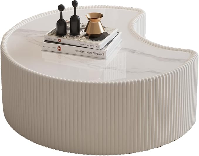 Modern Nesting Coffee Table Set of 2, Creative Moon Coffee and End Table Set - Image 9