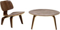 Modway Fathom Mid-Century Molded Plywood Lounge Accent Chair and Coffee Table by Modway