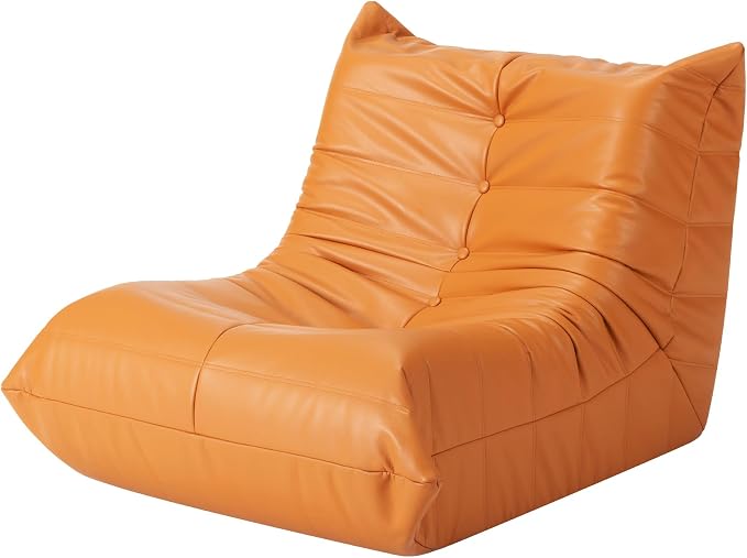 Hobestluk Small Bean Bag Chair Leather Waterproof Beanbag Lazy Floor Sofa Bean - Image 3