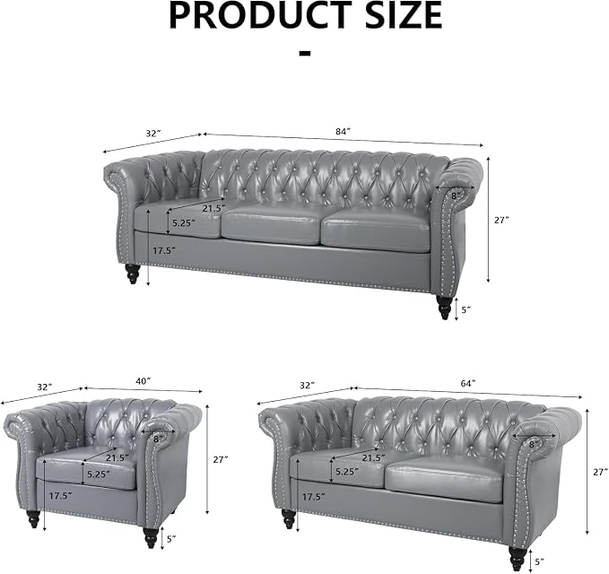 Mid-Century 2 Seater Sofa, Faux Leather Loveseat - Image 2