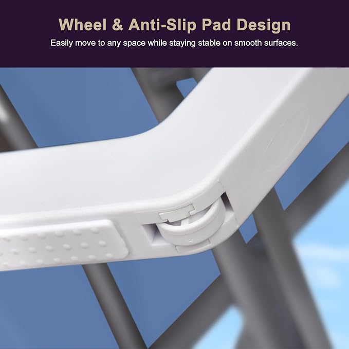 PURPLE LEAF Patio Chaise Lounge Chair Outside Aluminum Plastic Stackable - Image 6