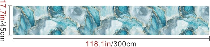 HOMETITUTE Teal Agate Marble Wallpaper Peel and Stick Blue Stone Pattern - Image 5