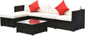 Outsunny 6 Piece Patio Furniture Set Outdoor Wicker Conversation Set All by Outsunny