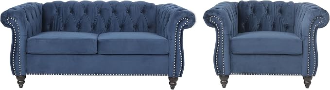 RARZOE 2 Pieces of Living Room Furniture Sofa Sets, Modern Contemporary Tufted - Image 4