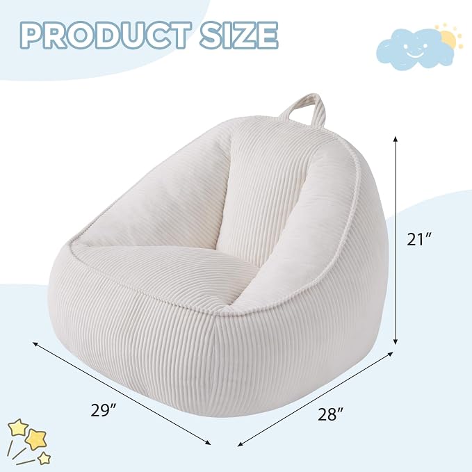 HUGHEAVEN Bean Bag Chairs for Kids, Toddler Bean Bag Chair, Comfy Cozy Reading - Image 2
