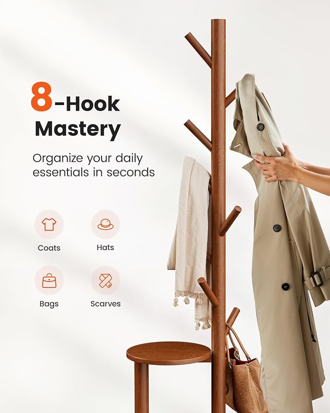 Pipishell Coat Rack, Freestanding Hall Tree - Image 4