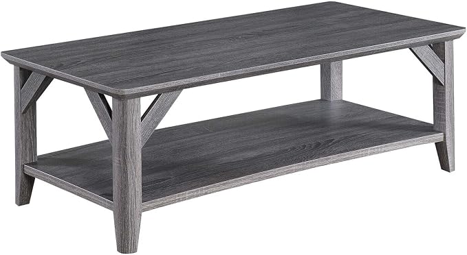 HomeStock Asian Aesthetics Coffee Table, Rustic Style, 2 Spacious Shelves - Image 2