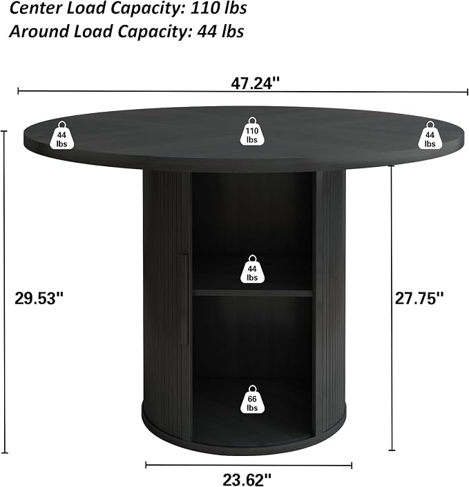 weselon 47 inch Round Dining Table - Image 2