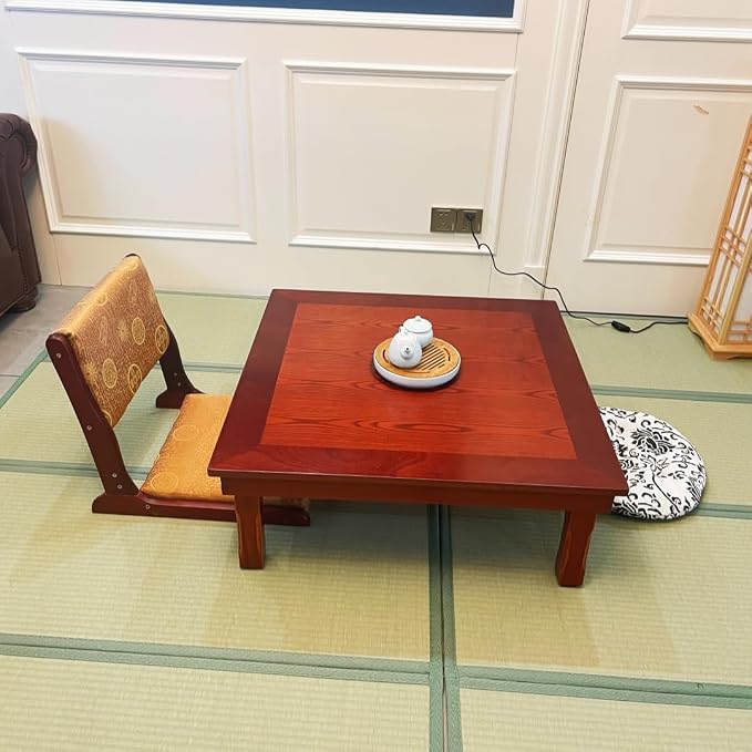 DAMEDAI Square 80X80cm Korean Floor Table Folding Legs Luxury Antique Home - Image 4