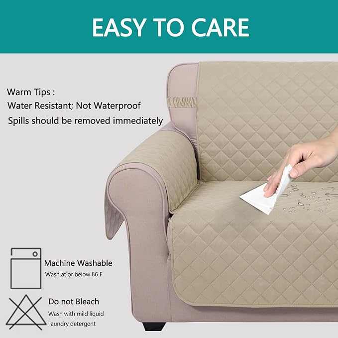 U-NICE HOME Loveseat Sofa Cover Reversible Couch Covers - Image 5