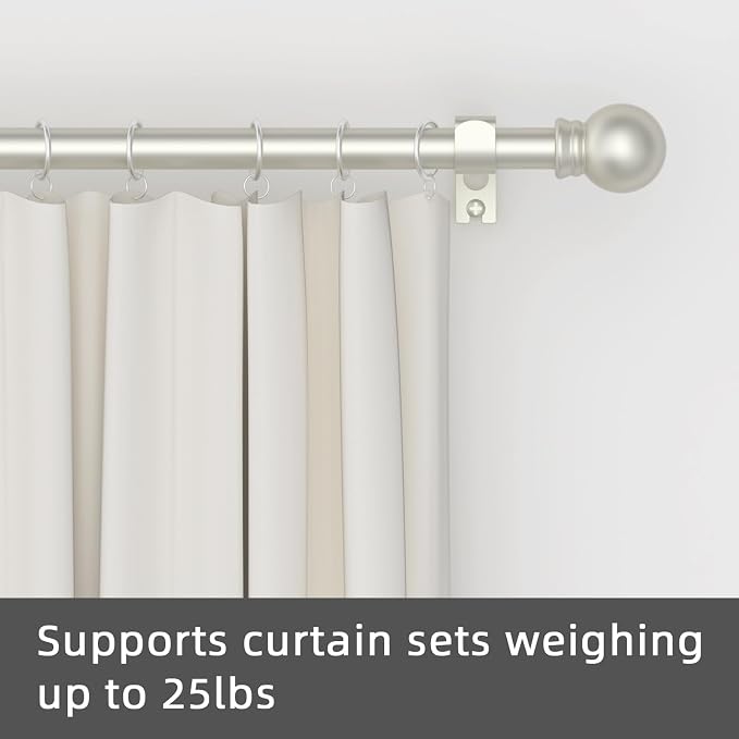 GXOACKJ Curtain Rods for windows 66-120 inch, 5/8 inch Decorative Nickel - Image 4
