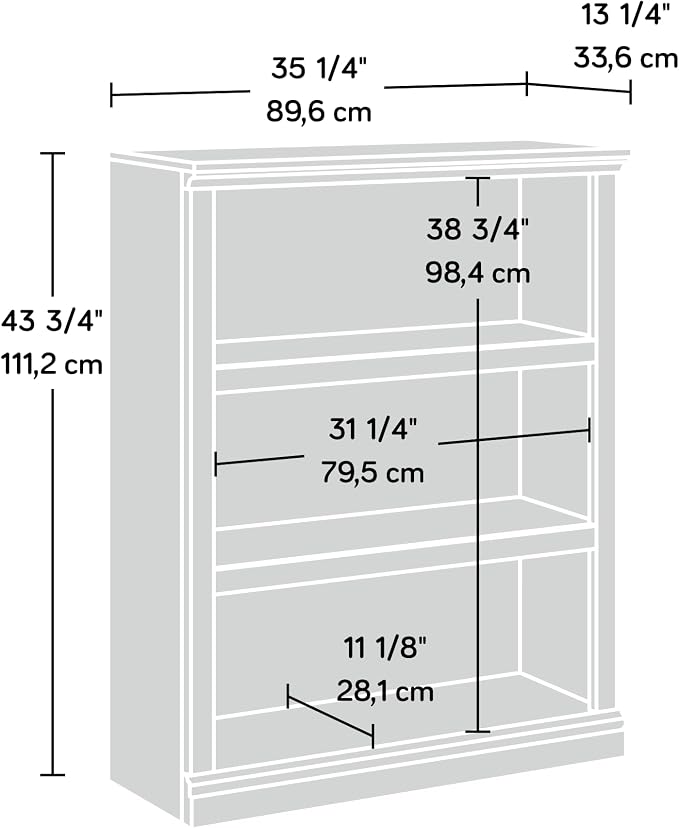 Sauder Miscellaneous Storage 3-Shelf Bookcase/ Book shelf, Sindoori Mango finish - Image 3