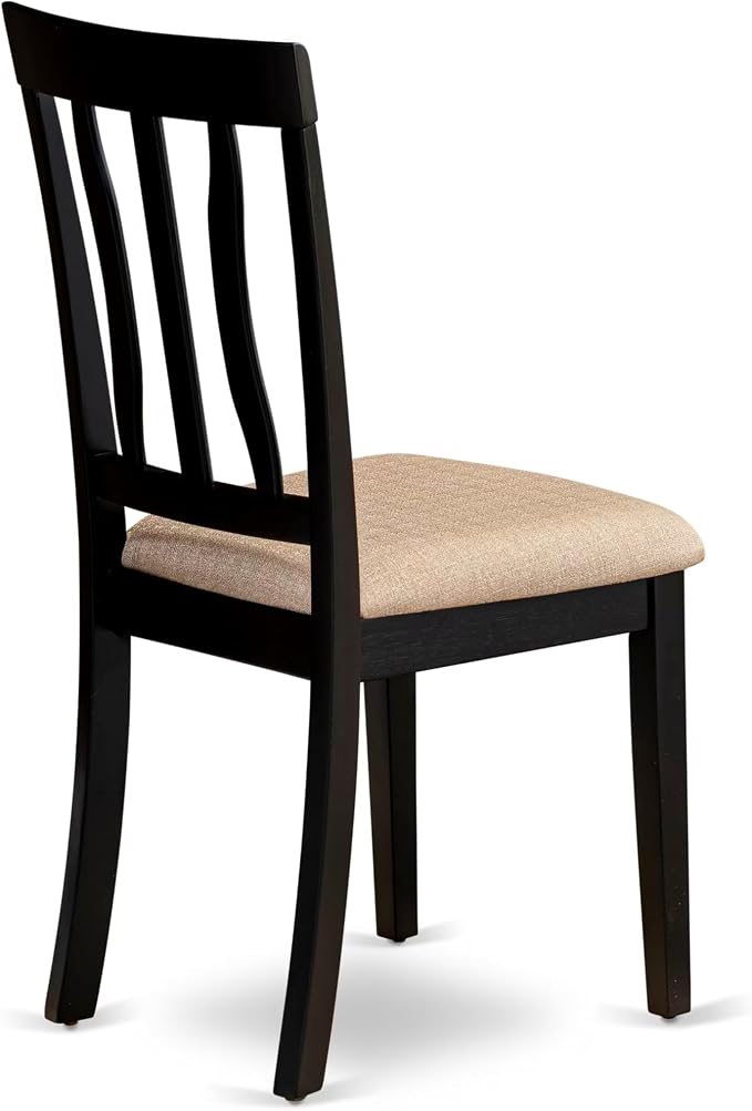 East West Furniture ANC-BLK-C Antique Dining Chairs - Image 7