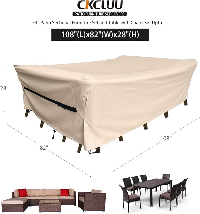 Patio Furniture Set Covers Waterproof Patio Conversation Sets Cover Outdoor - Image 7