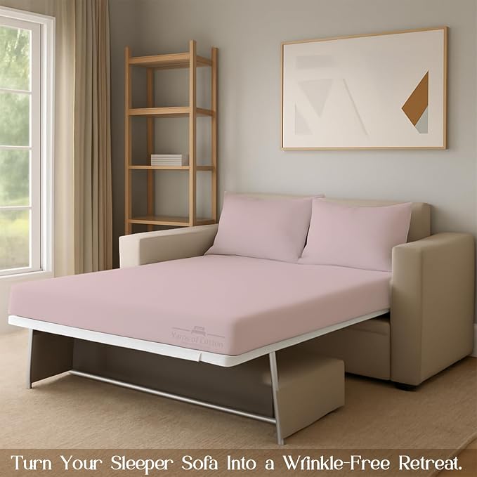 Sleeper Sofa Bed Sheet, 100% Cotton 400 Thread Count, 4 Piece Set, Deep Pocket - Image 7