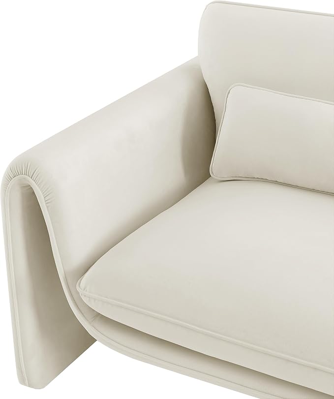 Meridian Furniture 199Cream-C Sloan Collection Modern | Contemporary Velvet - Image 13