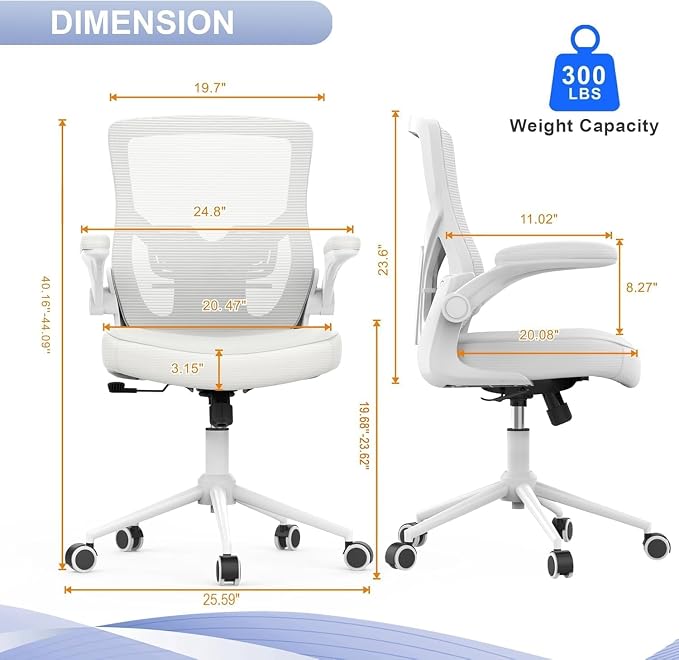Office Chair for Long Hours & Lower Back Pain Relief – 4" Thick Molded Foam - Image 2